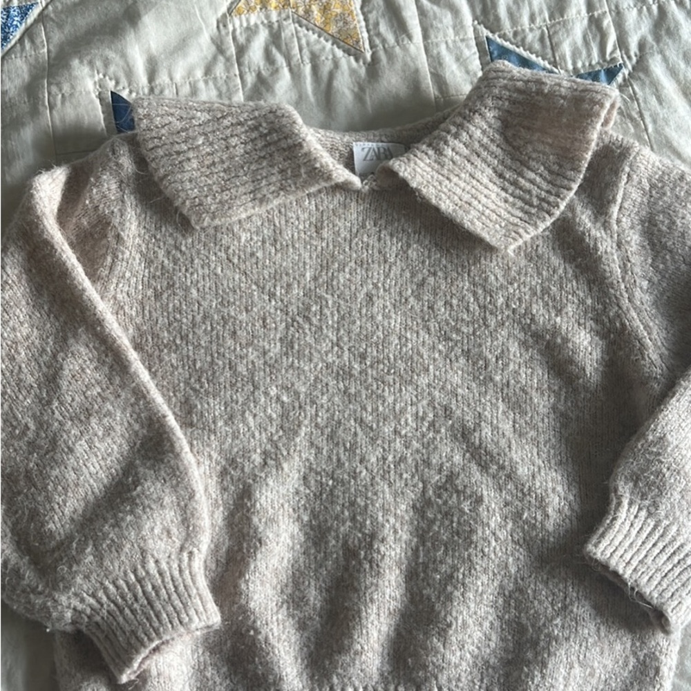 Zara Cream Chunky Knit Sweater 3-4T